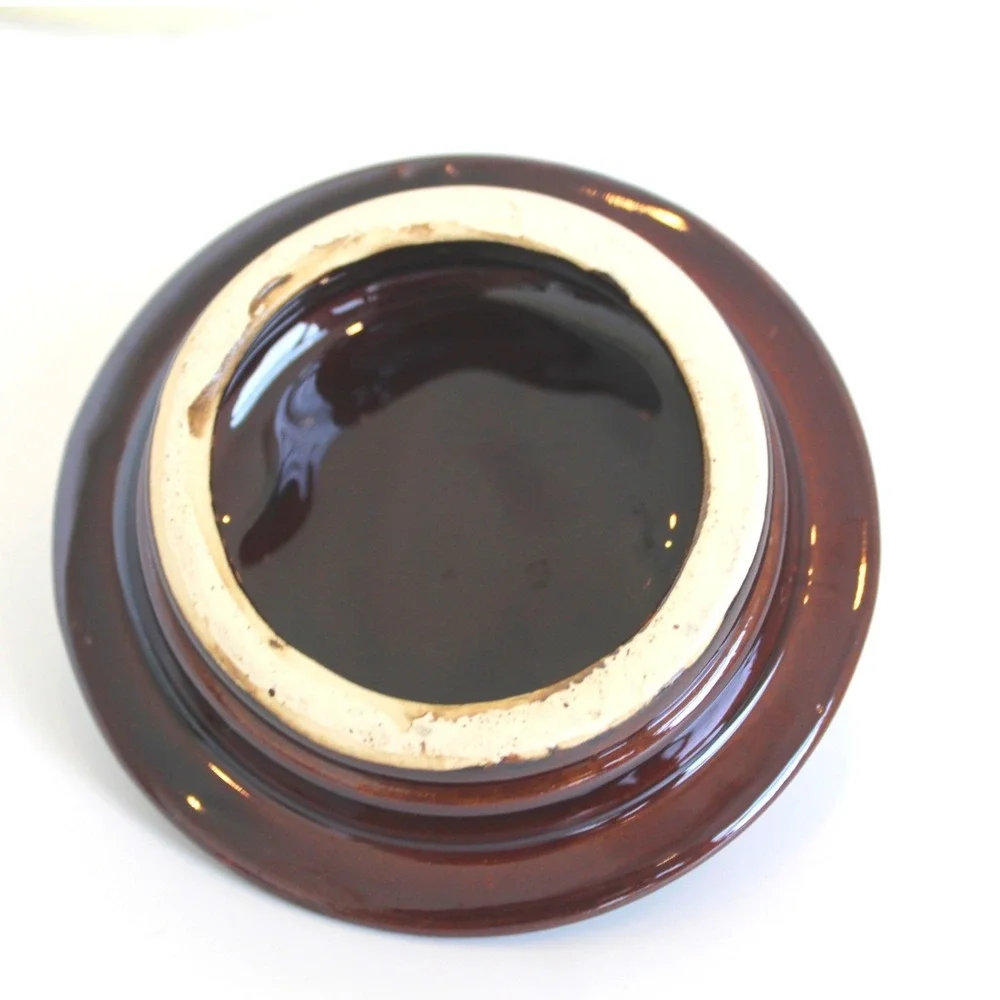 McCoy 253 Harvest Fruit Ceramic Canister with Lid Brown Cream Vintage USA